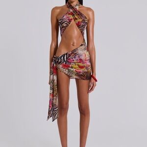 Jaded London Multicolor Cutout Mini Dress